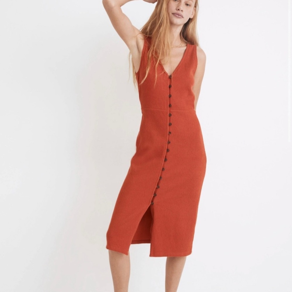 Madewell Organic Cotton Ribbed Midi Dress